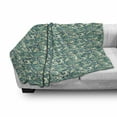 thumbnail image 3 of Tsunami Soft Flannel Fleece Throw Blanket, Japanese of Sea Tidal Wave Marine Foam Graphic, Cozy Plush for Indoor and Outdoor Use, 70" x 90", Sea Green Violet Blue, by Ambesonne, 3 of 6