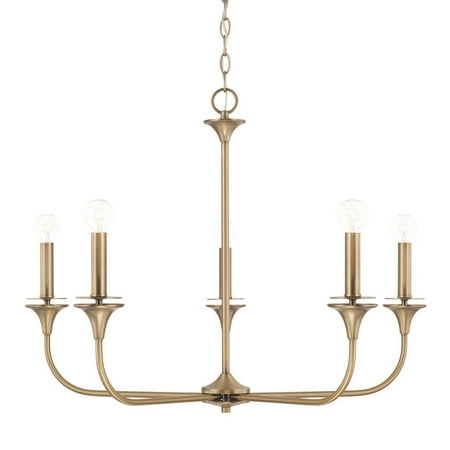 Capital Lighting 448951 Presley 5 Light 31  Wide Candle Style Chandelier - Brass