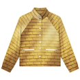 thumbnail image 4 of Jackets for Women Winter Coat Jackets Flannel Stand Collar Jacket(Yellow Brick Stone Wall Sunlight,Size:S-4XL), 4 of 7