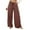 Burgundy, variant on Women's Wide Leg Linen Pants With Pockets Lightweight Elastic Waisted Drawstring Loose Lounge Trousers White