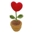thumbnail image 2 of Handmade Crochet Flowers, Small Potted Knitted Desk Decorations, Crocheted Flowers Gifts for Women,Mom, Friends, Coworkers, Cute Knitted Flower for Car Dashboard/Home Decoration(Red), 2 of 4
