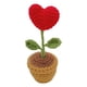 thumbnail image 2 of Decoración de maceta de ganchillo hecha a mano - Planta de rosas tejida para salpicadero de coche, oficina, decoración del hogar - Mini flores de simulación de lana, 2 of 3