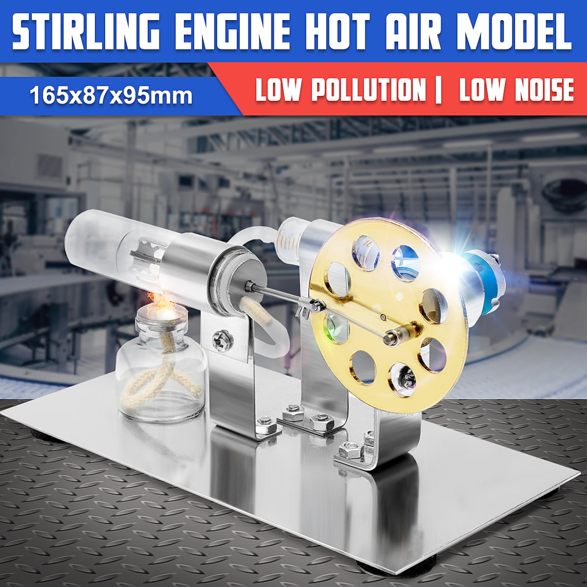 Goodlife623 New Mini Stirling Engine Model Hot Air Steam Powered Toy Physics Experiment 