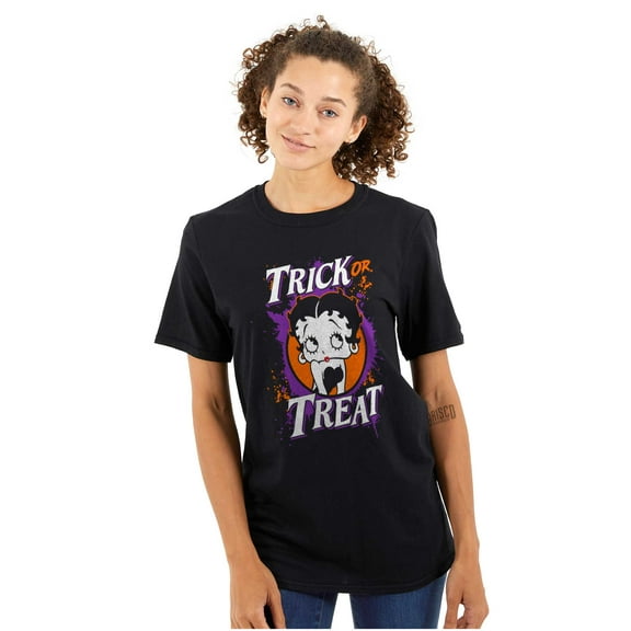 Betty Boop Spooky Trick or Treat Women's Graphic T Shirt Tees Brisco Brands S