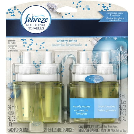 Febreze NOTICEables Wintry Mint Air Freshener Refills, .87 fl oz, 2