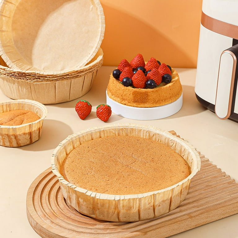 UPOUART Cake Pan Paper Baking Pans Golden 10Pcs Easy Release