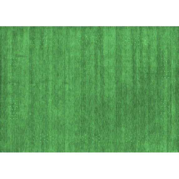 Ahgly Company Indoor Rectangle Abstract Emerald Green Contemporary Area Rugs, 6' x 9'