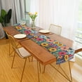 thumbnail image 2 of Yayeee Table Runner 70 inches Long Home Kitchen Dinning Party Decoration, Orange Colorful Flowers, 2 of 7