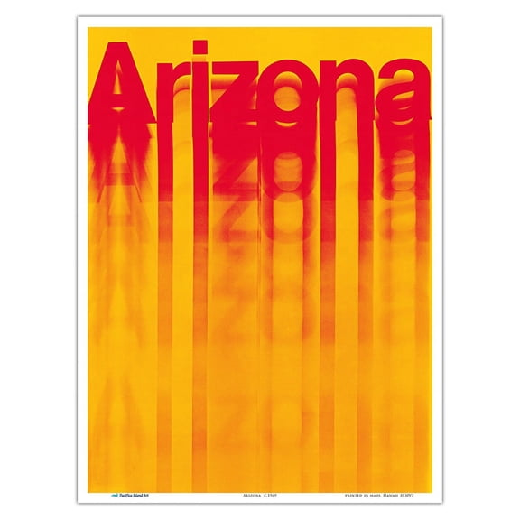 Arizona - Roadrunner - Vintage Airline Travel Poster c.1969 - Master Art Print (Unframed) 9in x 12in