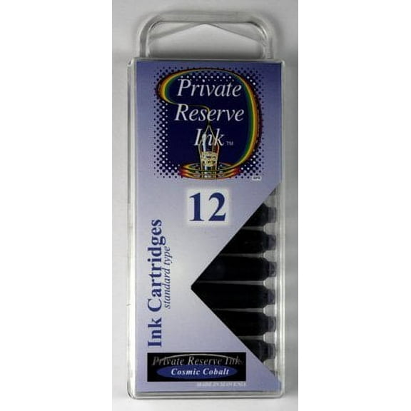 Private Reserve Ink 12 Pack Universal Size Fountain Pen Cartridge - Cosmic Cobalt (PR-C41)