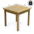 thumbnail image 4 of JONATHAN Y Archer 18.9" Modern Classic Square Slatted Solid Acacia Wood Indoor/Outdoor Adirondack Side Table, Light Teak, END6000T, 4 of 5