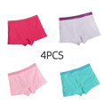 thumbnail image 2 of LYMAYTER Toddler Little Girls Solid Cotton Boxer Briefs Mid Waist Soft Lightweight Casual 4pcs, 2 of 8