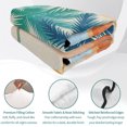 thumbnail image 4 of Twin XL Quilt Set 68''x98'', Boho Summer Beach Lightweight Bedspread Coverlet Set with 2 Pillow Shams, Abstract Tropical Palm Trees Burlap Breathable All Season Quilt Bedding for Dorm/Guest Room, 4 of 9