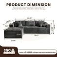 thumbnail image 5 of Toject 108" Modular Sectional Sofa, Modern L Shaped Sofa with Chaise Lounge, No Assembly Required Sofa, Comfy Fluffy Couch for Living Room (Gray, Plush Corduroy Fabric), 5 of 10