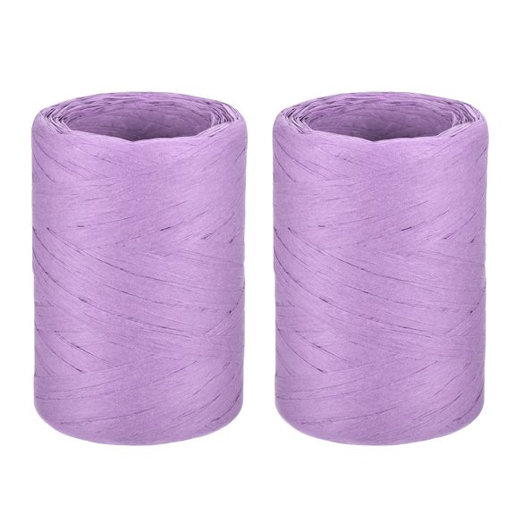 Raffia Paper Ribbon 98 Yard Raffia String Paper Rope Handmade Paper Craft Cord Lavender / 2 Pcs