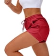 thumbnail image 4 of Lyrcatrment Women Gym Shorts Quick-Dry 2 In 1 Elastic High Waisted Drawstring 4 Pockets Summer Casual Lightweight Workout Athletic Short, 4 of 9