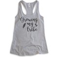 thumbnail image 1 of Growing My Tribe Tank Top, Ladies Racerback Tank Top, Pregnancy Tank, New Mom Tank, Baby Announcement Tank, Heather Gray, XX-Large, 1 of 3