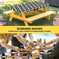 thumbnail image 6 of Black Rhombus Table Cloths for 6 Foot Rectangle Tables, Retro Abstract Geometric Pattern Patio Waterproof Elastic Fitted Tablecloths, Washable Rectangular Table Cover for Camping, 6 of 8