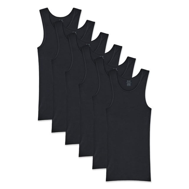 Camiseta sin mangas Gildan para hombre negra, talla XL (paquete de 6)