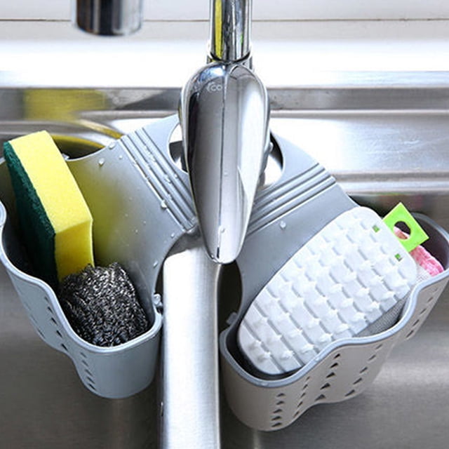 HAMPPLIES 2Ud Cesta Colgante Ajustable Para Fregadero De Cocina Beige Almacenaje Doble Capa