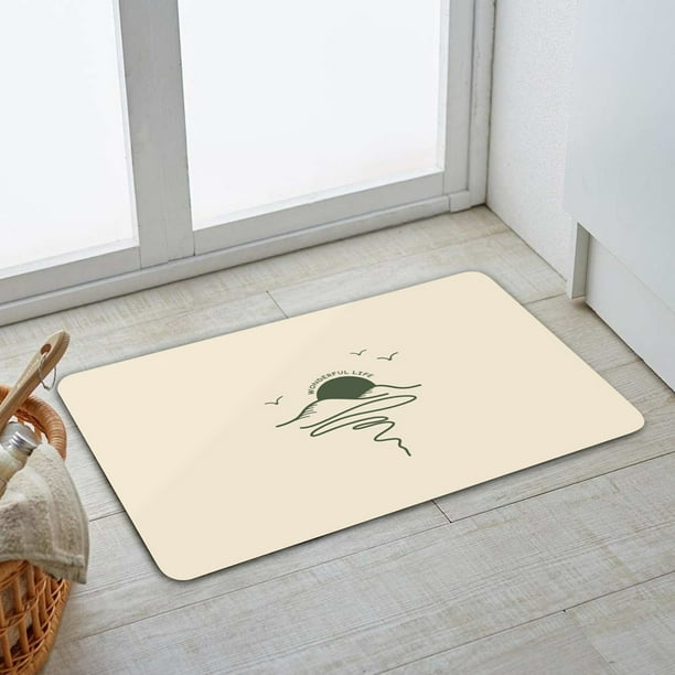 Alfombrilla Absorbente para Suelo, Tapete de Baño de Secado Rápido con Superficie Antideslizante, No Resbaladiza, Tierra de Diatomeas, 40x60 cm, para Baño, Ducha, Lavandería