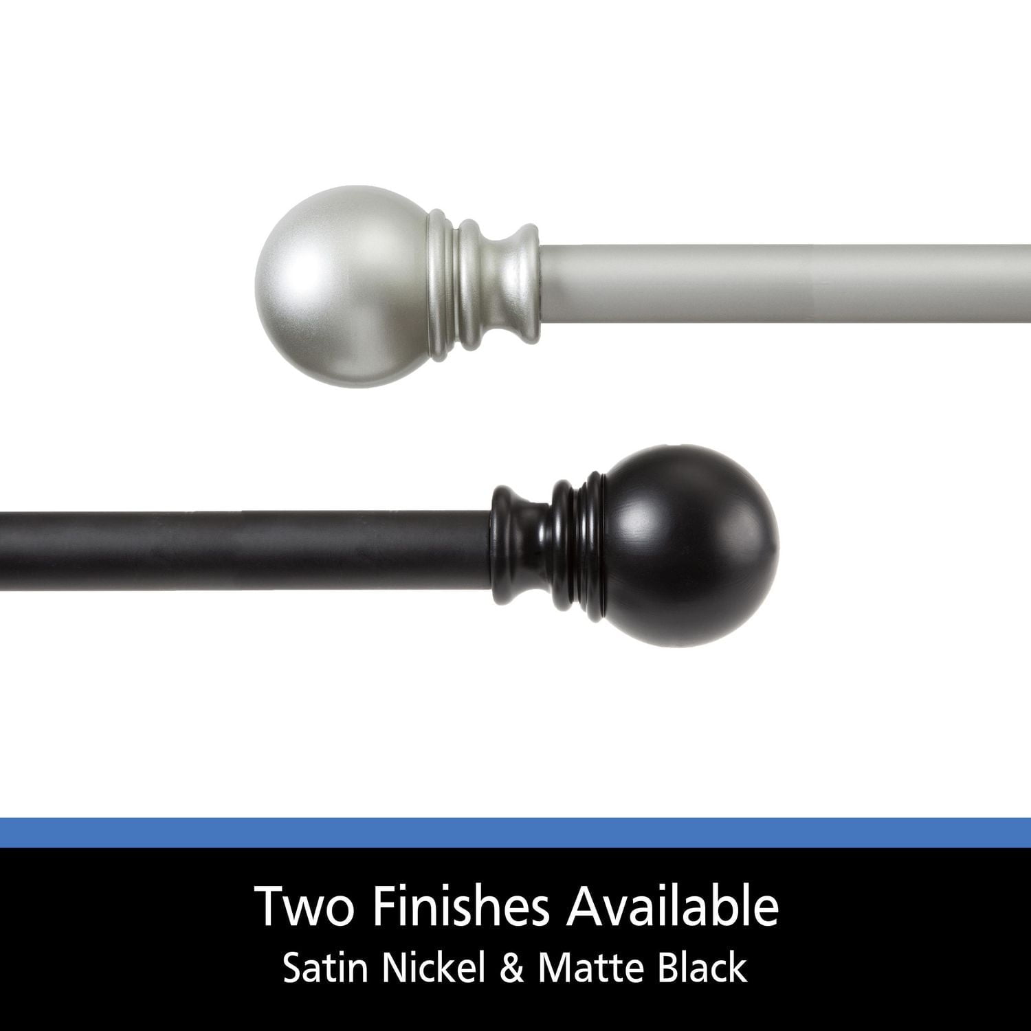 Mainstays 30-84” Adjustable Decorative Curtain Rod, 1” Diameter