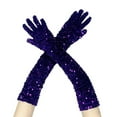 thumbnail image 2 of Sparkly Sequin Arm Sleeves, Long Velvet Glove Sleeves for Women, Evening Glove Sleeves for Prom Wedding Carnival Party and Cosplay Costume Accessories - Purple, 2 of 4
