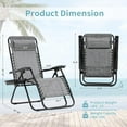 thumbnail image 2 of YANG2 Zero Gravity Chairs Set of 2, 350lbs Capacity Folding Outdoor Patio Recliner with Adjustable Headrest & Cup Holder, Anti Gravity Chair for Backyard, PoolsideGrey, 2 of 8
