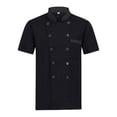 thumbnail image 2 of Chaqueta Unisex, Abrigo de Manga Corta, , Camarero, Catering, , Ropa , Uniforme de Restauran , negro, 4XL Yinane chaqueta de cocinero, 2 of 8