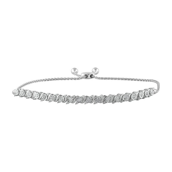1/2 Carat Diamond Tennis Bolo Bracelet in 10K White Gold