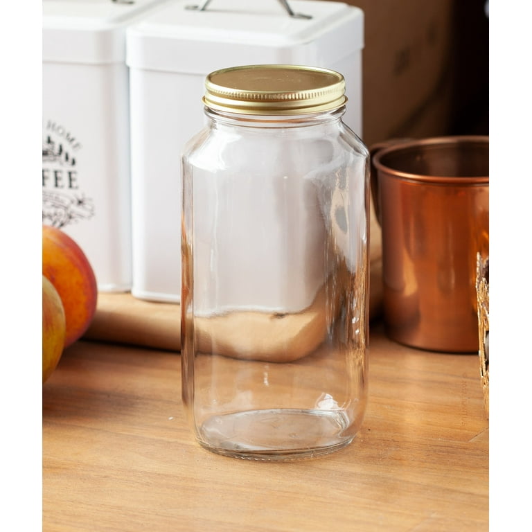 JUVITUS 2 oz Clear Glass Jar with Bamboo Silicone Sealed Lid (12 Pack)