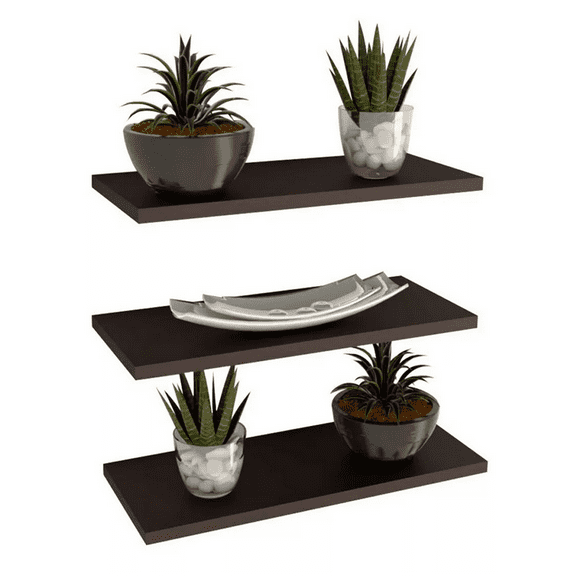 3 Repisas Flotantes Minimalistas Melamina Vintage 30x15 Color Cafe