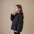 thumbnail image 5 of XXWXYD Girls Cargo Hooded Windbreaker Zip Up Long Sleeve Windproof Jacket Fall Thermal Outerwear for Kids Lightweight Cool Coats with Pockets, 5 of 7