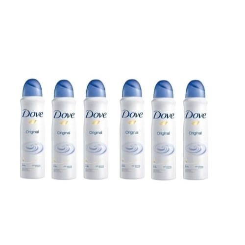 Dove Original Anti-Perspirant Deodorant 48h Spray 150 ml / 5 fl oz (6-Pack)