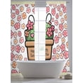 thumbnail image 5 of Easter Sheer Curtains 108 Inch Length 2 Panels for Living Room, Bunny Ears Spring Pink Flowers Potted Plant Country Voile Kitchen Curtain Set, Luxury Privacy Drapes Window Treatment for Bedroom, 5 of 7