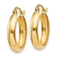 thumbnail image 2 of Real 14kt Yellow Gold Polished 3.5mm Hoop Earrings; for Adults and Teens; for Women and Men, 2 of 4