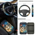 thumbnail image 2 of Jeiento Wolf Car Seat Covers Accessories Full Set of 17 Pcs, Universal Vehicle Front Rear Seat Covers Car Floor Mats Starry Sky Steering Wheel Cover Seat Belt Shoulder Pad Armrest Cover, 2 of 7