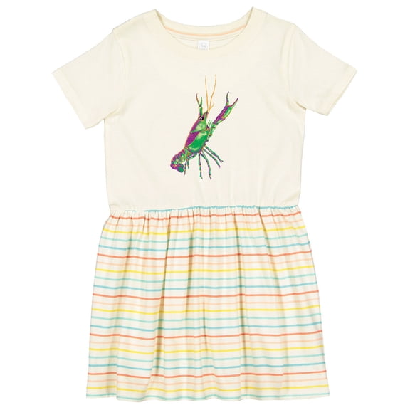 Inktastic Mardi Gras Crayfish Artsy Girls Toddler Dress