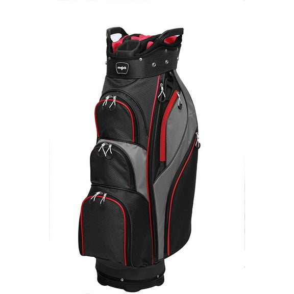 Majek Premium Men's Black Red Charcoal Golf Bag 9.5 inch 14-way Friendly Separator Top with Putter Sleeve