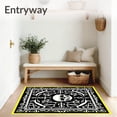 thumbnail image 3 of ODIKA 6'x9' Machine Washable Non-Slip Area Rug, Gothic Bone Motif Doormat featuring Crossbones Halloween High Traffic Rug, Black, 620211, 3 of 7