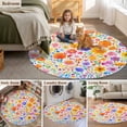 thumbnail image 5 of Round Rugs 8Ft, Spring Floral Round Area Rug Washable Indoor Throw Carpet, Watercolor Colorful Botanical Summer Large Non Slip Circle Rug for Kids Room RV Home Decor Aesthetic, 5 of 8