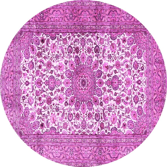 Ahgly Company Indoor Round Persian Pink Traditional Area Rugs, 7' Round