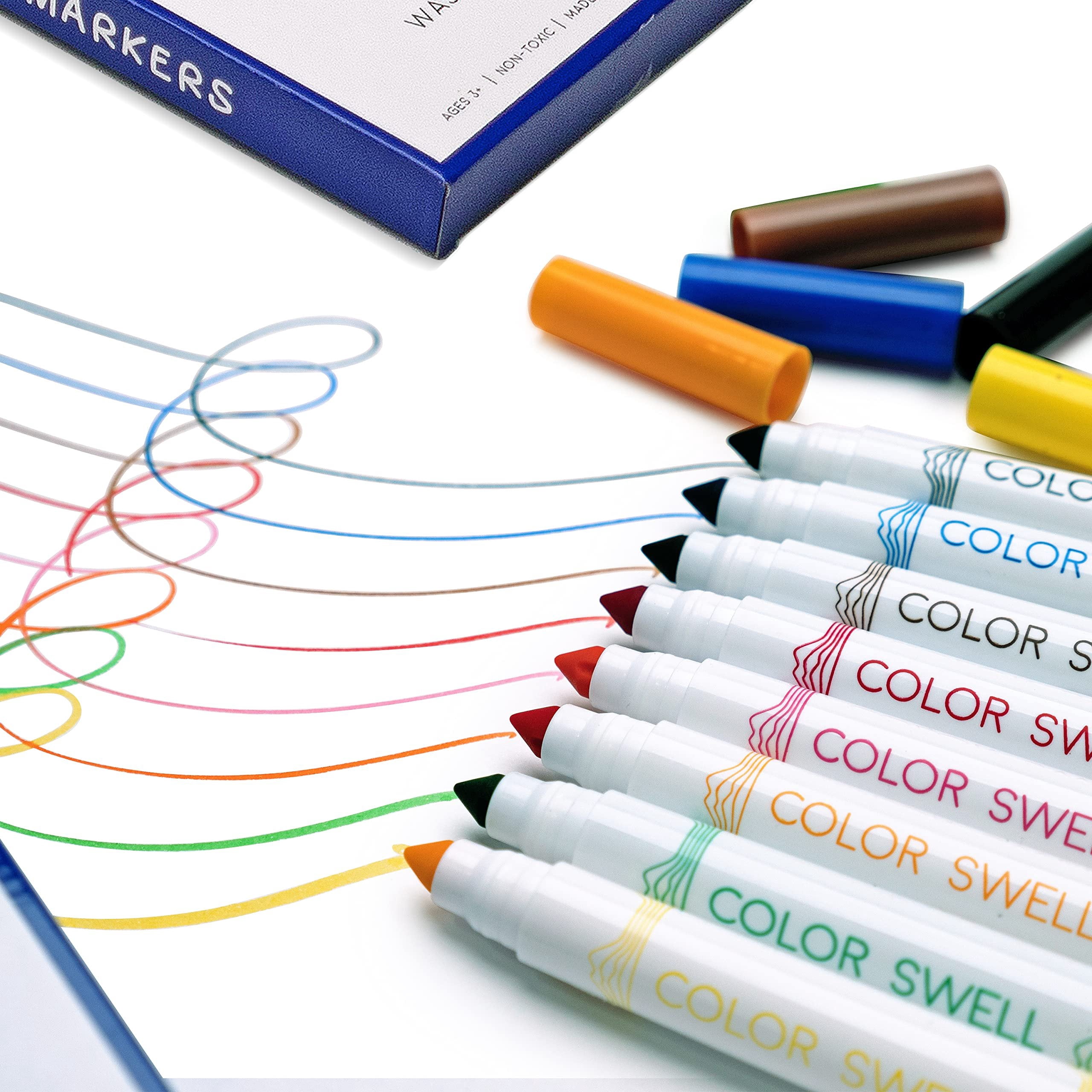 Color Swell Washable Markers Bulk Pack 36 Sets 8 Count Vibrant Colors 288 Total Perfect Large Pack for Teachers, Kids, and Classrooms