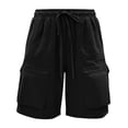 thumbnail image 3 of Women's Quick Dry Cargo Shorts with Pockets, Mid High Waisted Drawstring Elastic Waist, Loose Fit for Outdoor Hiking & Travel, Woven Fabric for Summer Sports & Casual Wear, 3 of 7