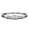 thumbnail image 1 of Vintage Looks ZigZag Style Minimalist 0.60 Carat Round Cut Diamond Moissanite Unique Style Engagement Ring, Dainty Ring, Slim Ring, Wedding Ring in 925 Sterling Silver With 18k White Gold Plating, 1 of 3