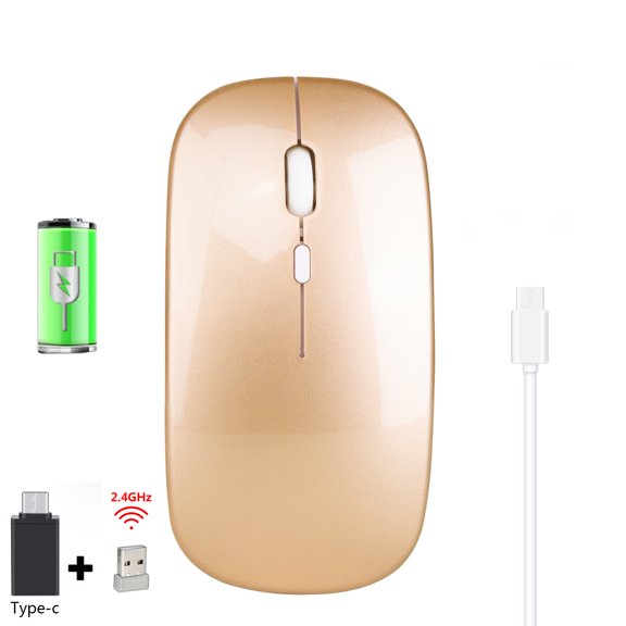 M60 2.4G Charging Wireless Mouse Mute MOUSE Notebook Desktop Office Mouse With TYPE-C Interface golden