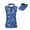 Blue Turtle Print, variant on Funny Golf Hotdog Women's Sleeveless Golf Shirt and Matching Sports Sun Visor Hat Set, Lightweight Comfortable Outfit for Golf Tennis Outdoor Activities