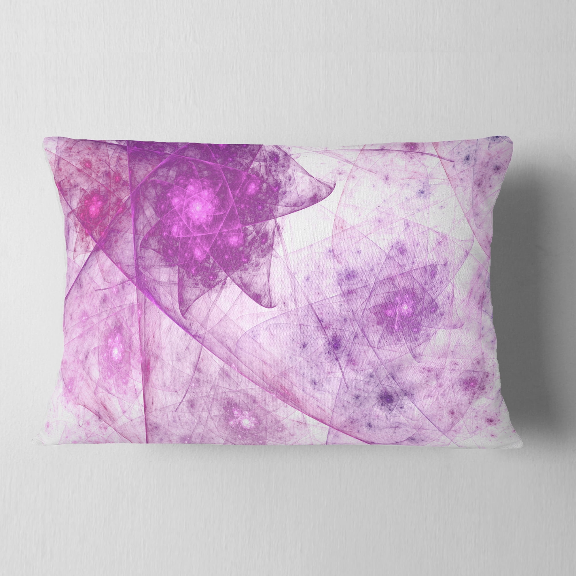 Designart Light Purple Rotating Polyhedron - Abstract Throw Pillow - 12x20