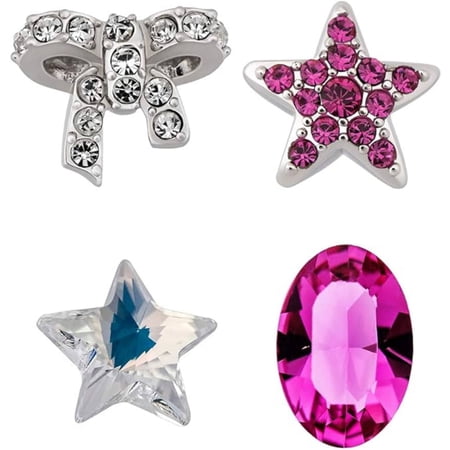 Swarovski Treasure Set Clear and Fuchsia Crystals Four Piece Set 5071287