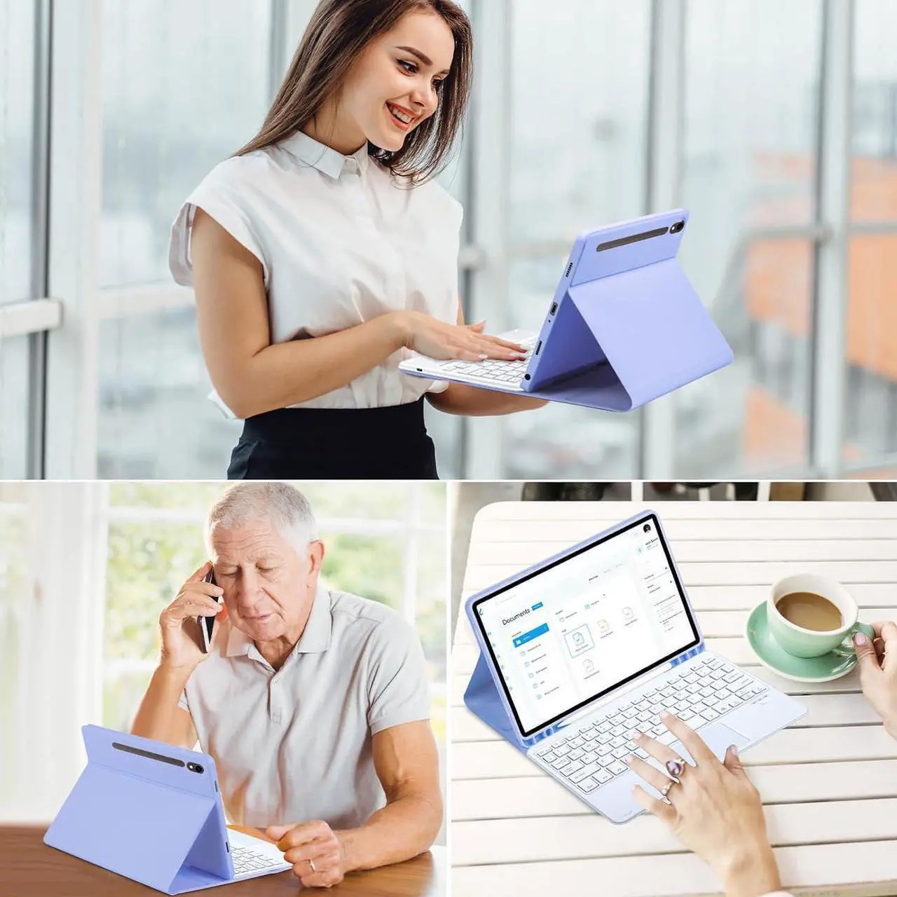 Bluetooth Keyboard Case for Samsung Galaxy Tab S11 11 inch 2025 SM-X730/X736B/X736E/X736U, Wireless Keyboard with Trackpad & 7-Color Backlit & 3-Angle Kickstand, Galaxy S11 11" Keyboard